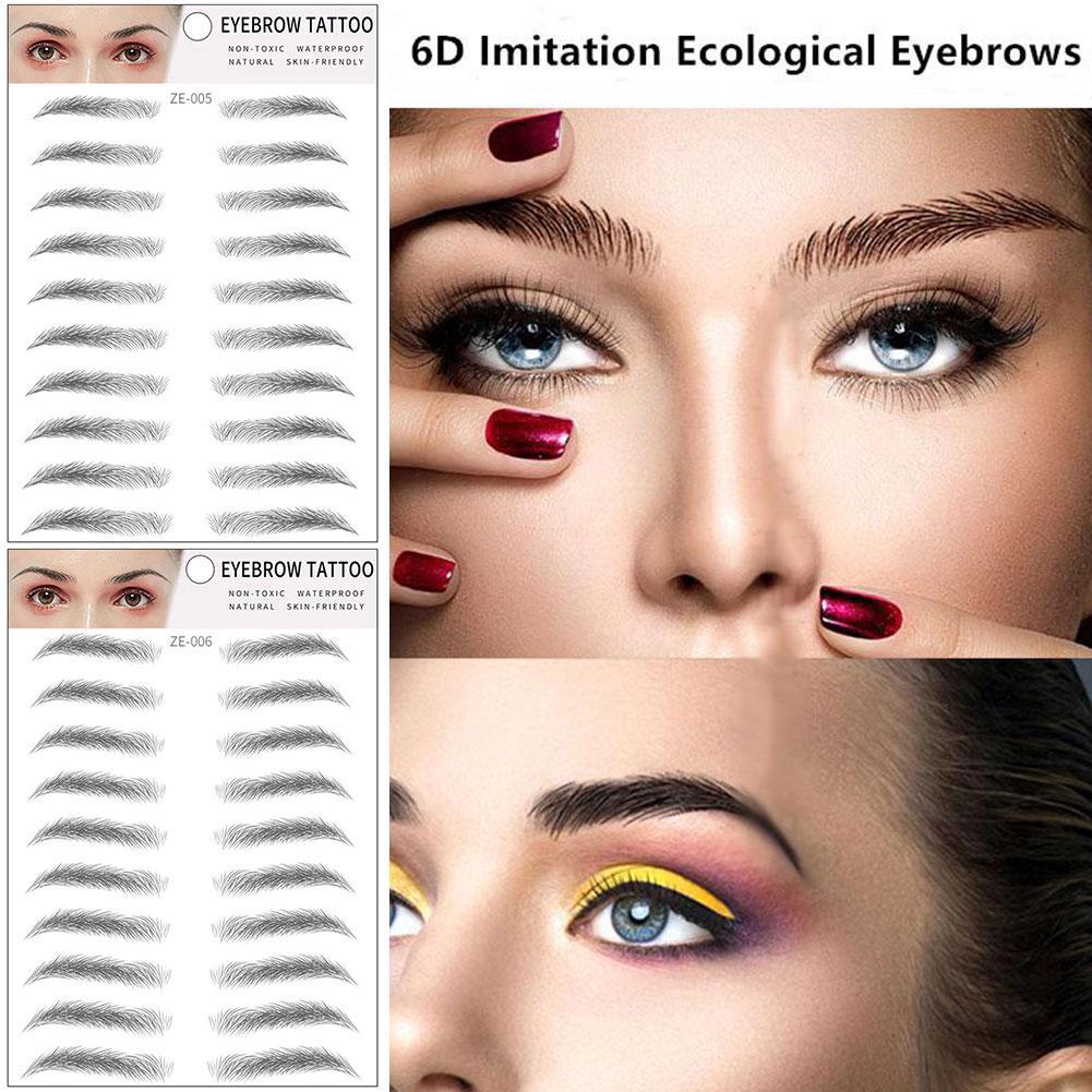 [Hàng mới về] Bộ 10 cặp miếng dán xăm lông mày 6d không thấm nước s3f4 | BigBuy360 - bigbuy360.vn