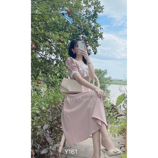 váy cổ nơ dáng xòe Y161