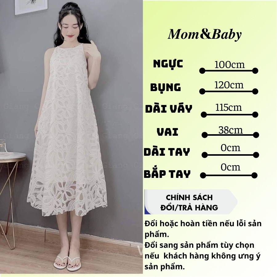 Váy bầu hai dây dáng dài thời trang thiết kế xinh xắn mặc đi chơi dự tiệc đi biển M576 Mom and Baby