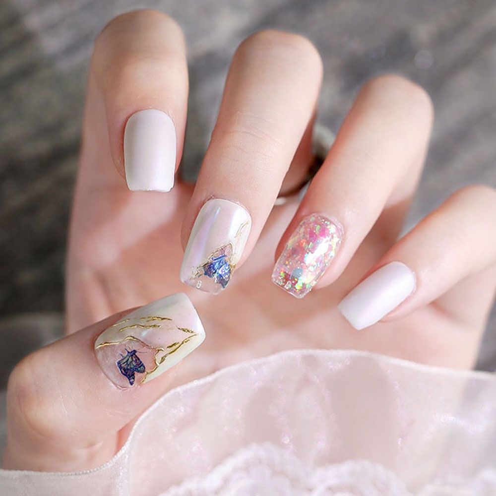[Hàng mới về] Hộp phụ kiện sequin trang trí móng nghệ thuật hình tròn/ trái tim/ ngôi sao lấp lánh siêu mỏng DIY