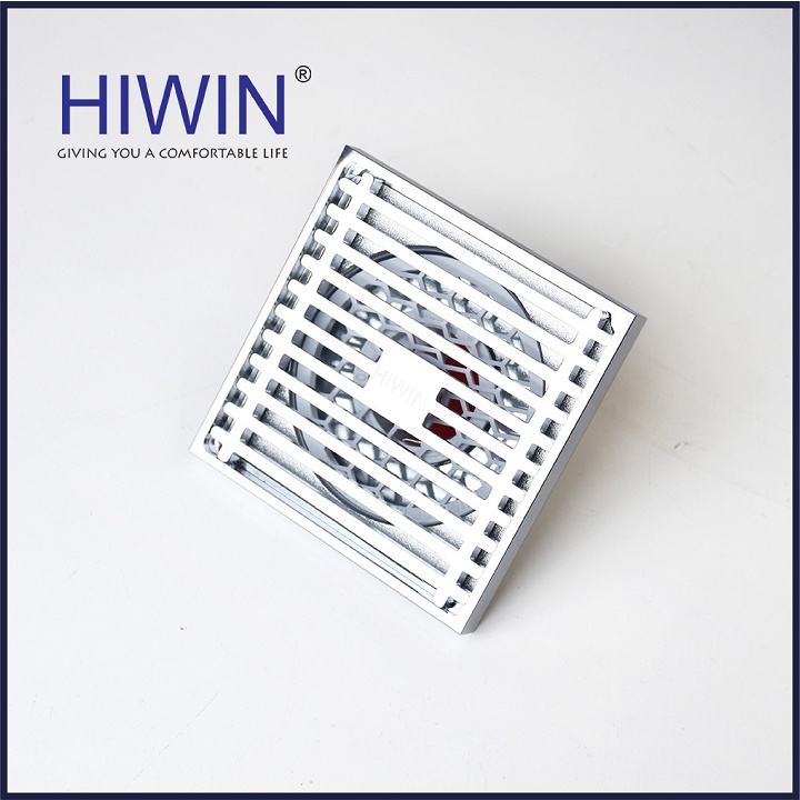 Phễu thoát sàn ngăn mùi hôi thoát nước nhanh đồng mạ crom kích thước 100x100mm HIWIN FD-1451