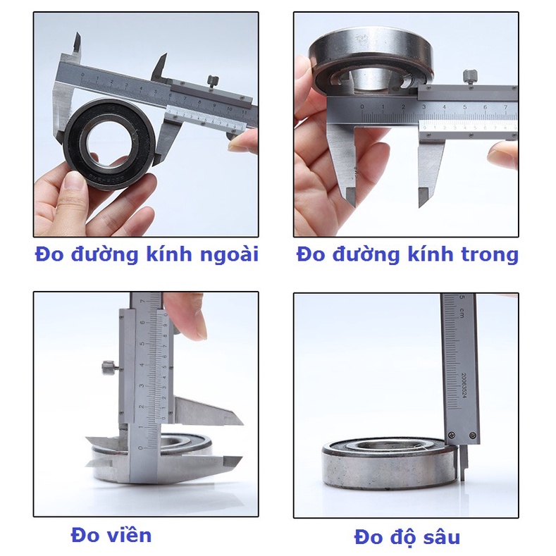 Thước kẹp cơ khí 150-200-300mm chất liệu thép không rỉ kèm hôp đựng SYATEK