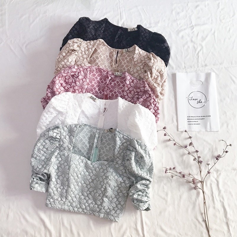 Áo croptop chất xốp cổ U gồm 3 màu cực sang chảnh Lovi