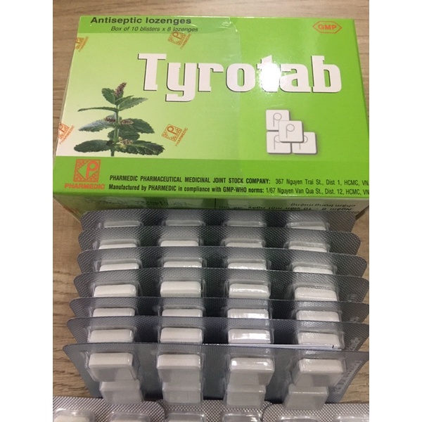 Viên ngậm Tyrotab(hợp 10. vỉ 8 viên)