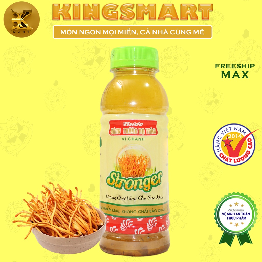 Thùng Nước Đông Trùng Hạ Thảo Vị Chanh Stronger (Thùng 4 lốc - 24 chai 330ml) THIÊN ÂN