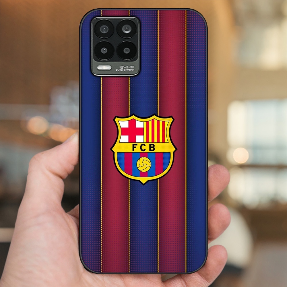 Ốp lưng Realme 8, 8 Pro viền đen in hình Barcelona Barca