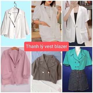 Thanh lý pass áo khoác vest blazer croptop tay phồng dài ngắn