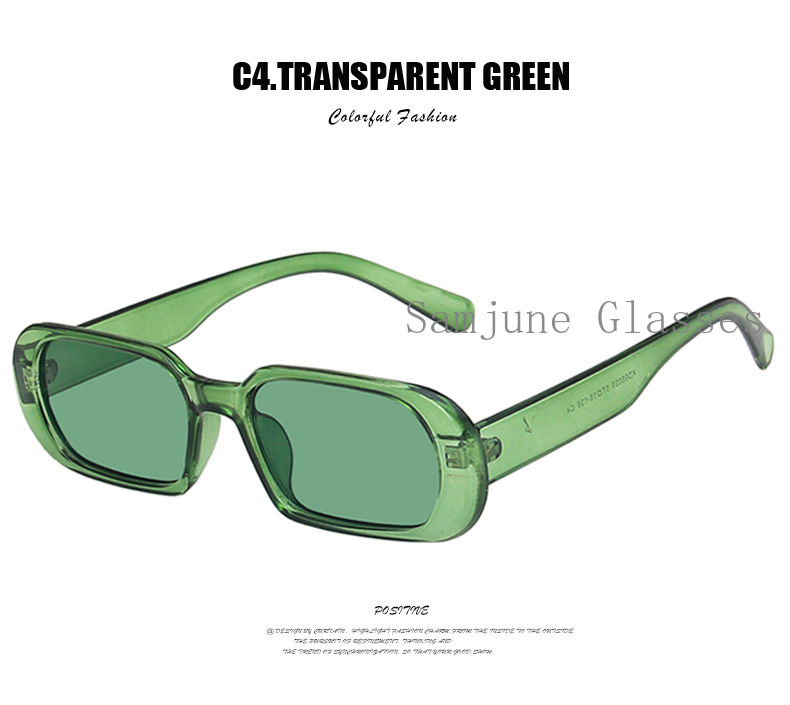 Kính mát SAMJUNE gọng bầu dục nhỏ thời trang phong cách Âu Mỹ