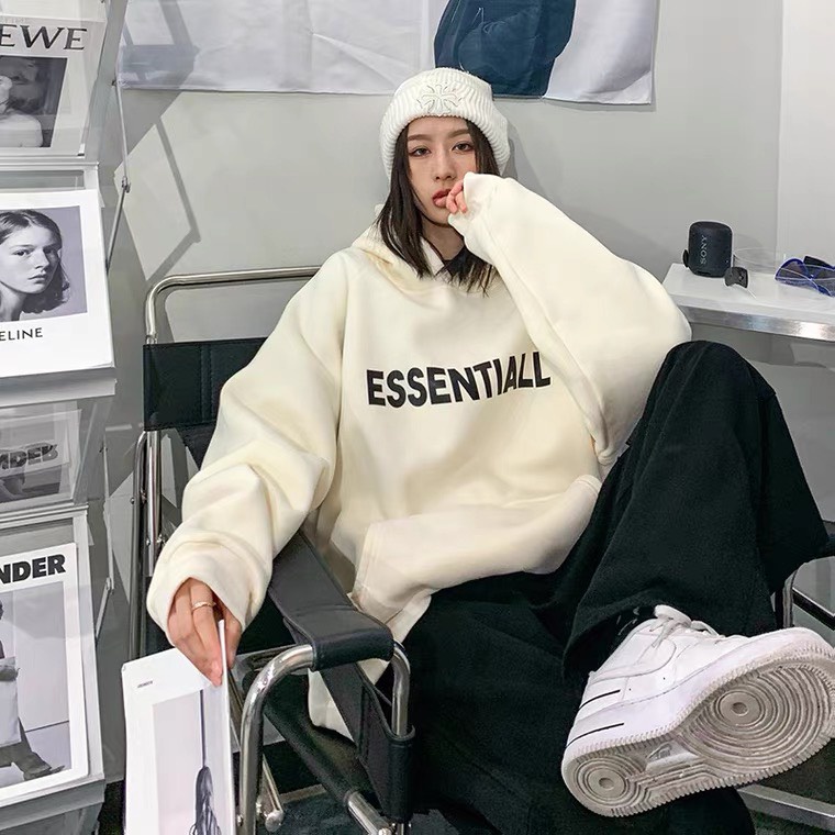 Áo khoác Hoodie Nỉ Nam Nữ form rộng Anne9x Store chất Nỉ Ngoại hai lớp in ESSENTIALL Unisex Freesize | BigBuy360 - bigbuy360.vn