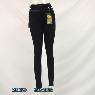 Quần jean nữ lưng cao lai tua túi kiểu màu đen tuyền size 28-32 mã 1279