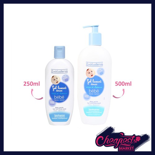 Sữa Tắm Gội Em Bé Evoluderm Chính Hãng 250ml, 500ml