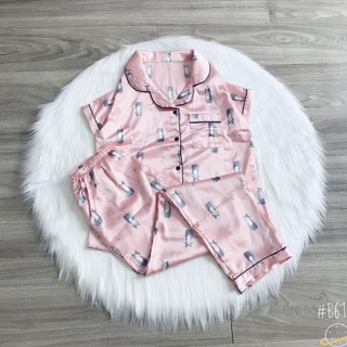 Bộ lụa satin quần dài áo cộc bao đẹp, rẻ