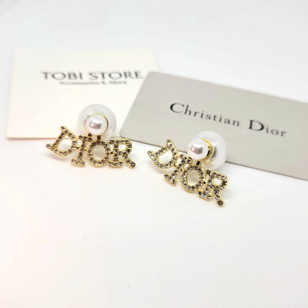 Bông tai thương hiệu ngọc trai nhân tạo khuyên tai hãng TB417 TOBI STORE