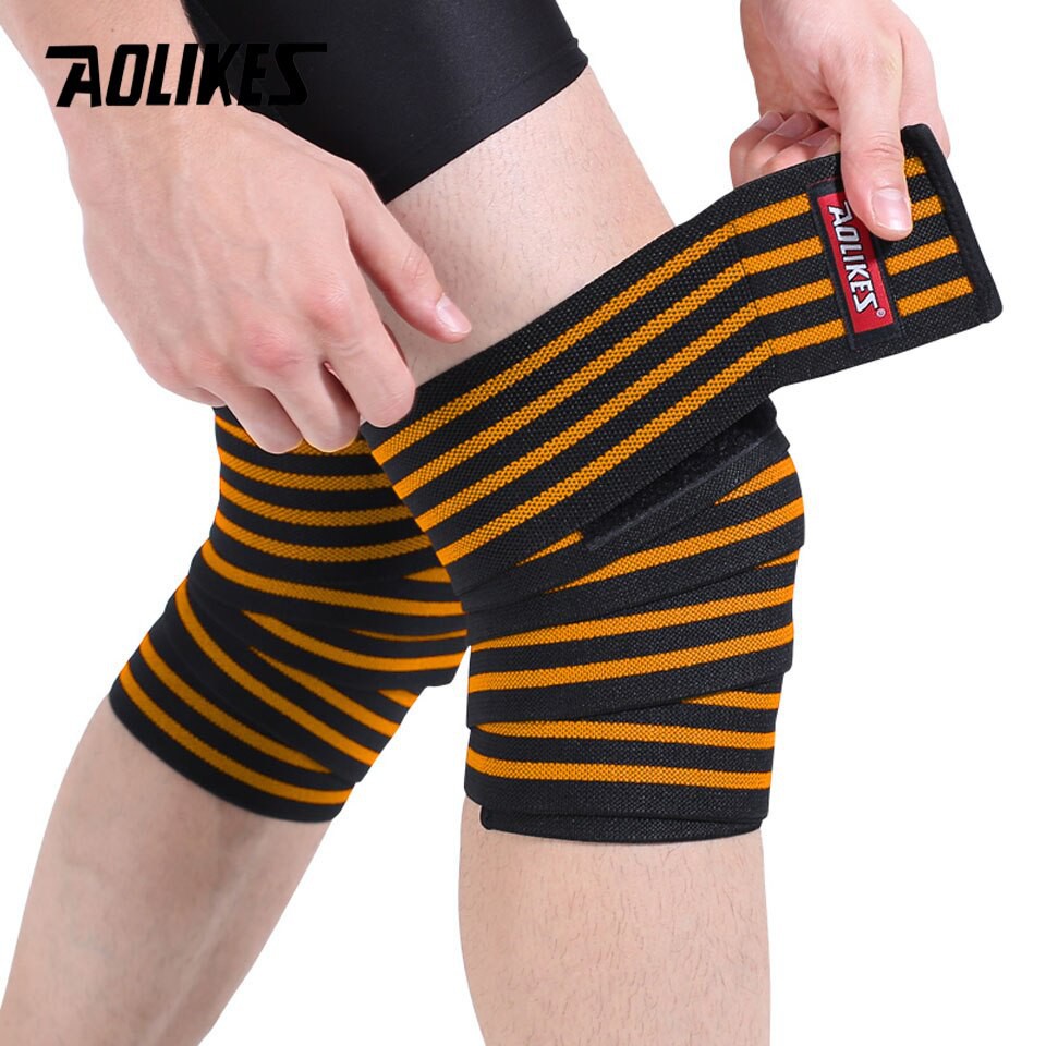 Bộ 2 băng quấn đầu gối AOLIKES A-7167 hỗ trợ squat tập gym bảo vệ khớp gối knee compression straps