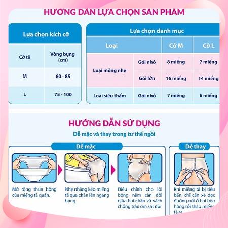 Tã quần caryn mỏng nhẹ M32, tã caryn L28 gói lớn siêu tiết kiệm dễ mặc chống tràn dành cho người lớn