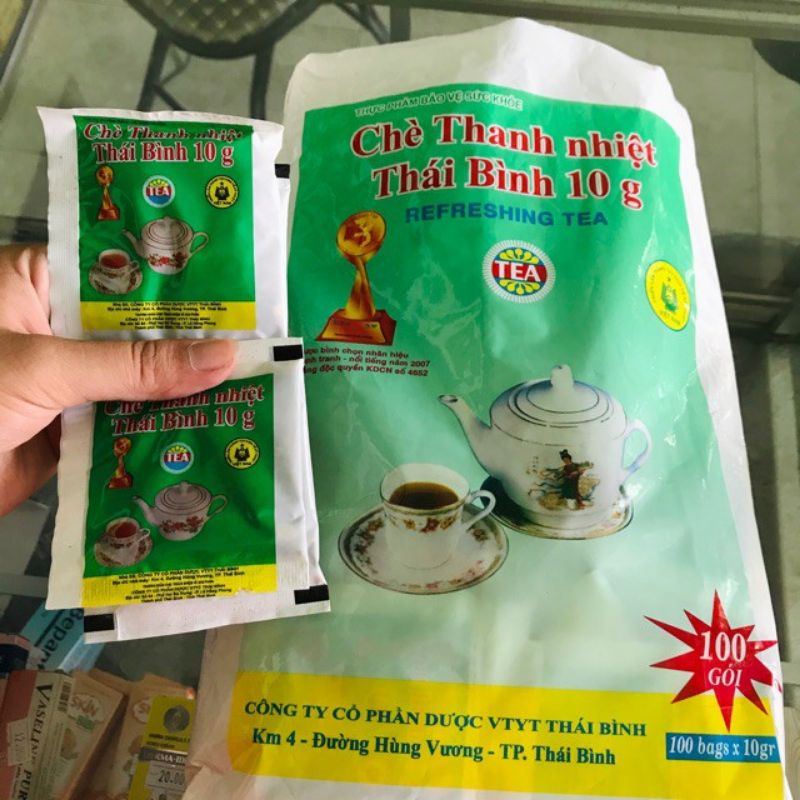 combo 10 gói chè thanh nhiệt thái bình thanh lọc giải nhiệt gói 10g