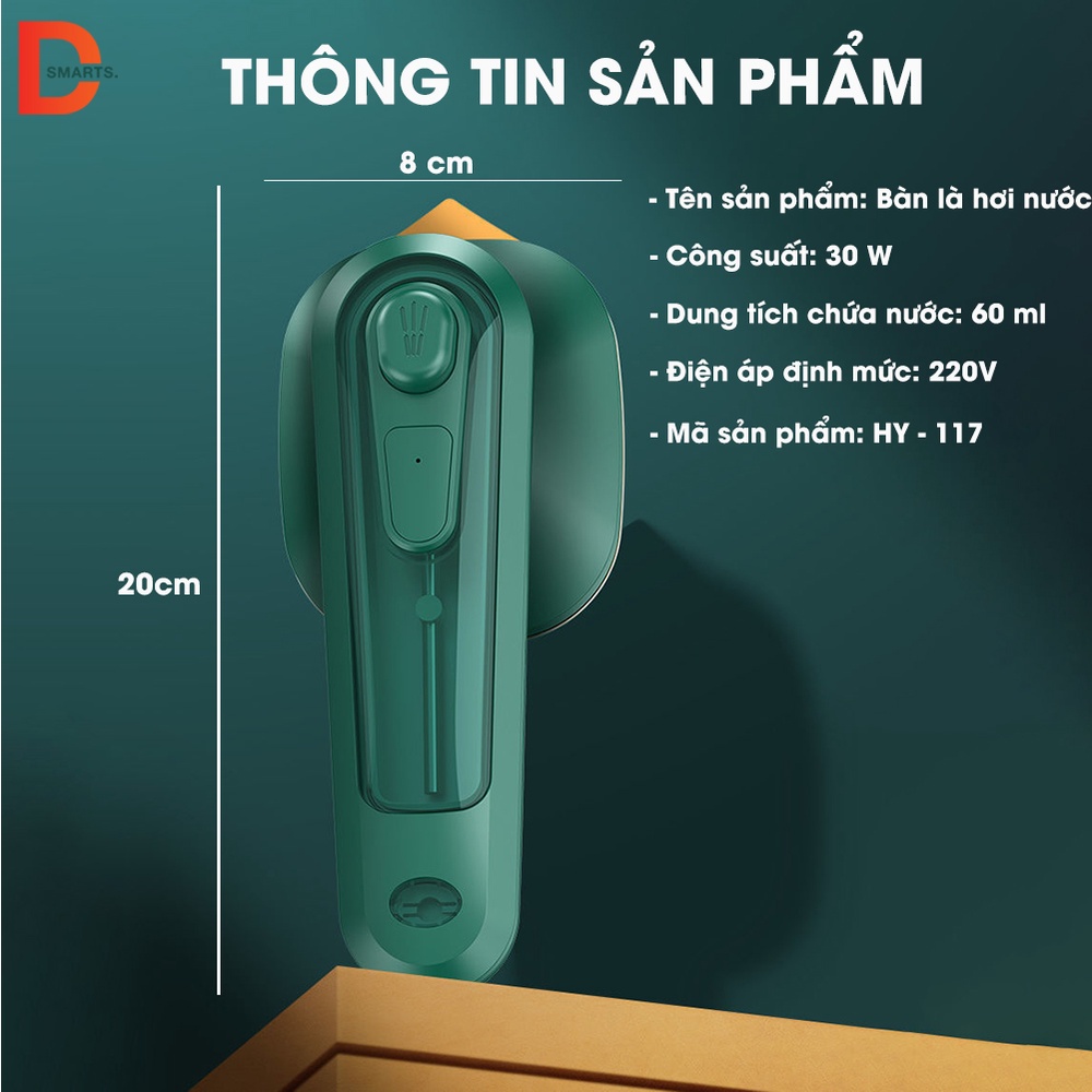 Bàn là hơi nước cầm tay, bàn ủi 2 chức năng ủi khô và ủi hơi nước