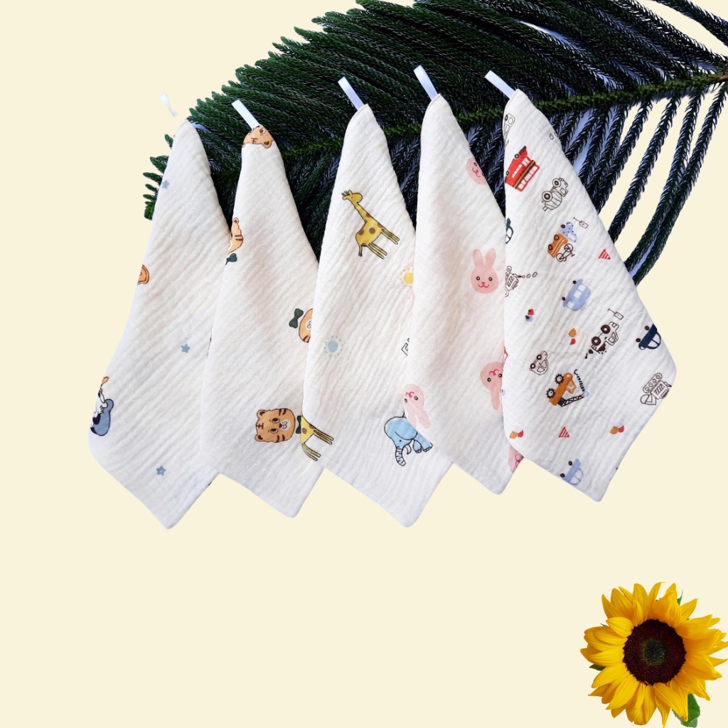khăn sữa xô Muslin organic siêu mềm mại, an toàn cho bé
