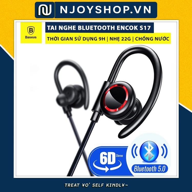 TAI NGHE BLUETOOTH THỂ THAO BASEUS ENCOK S17 CHỐNG NƯỚC CHUẨN IPX5 CÓ MIC HỖ TRỢ NGHE NHẠC ĐÀM THOẠI LÊN ĐẾN 9H