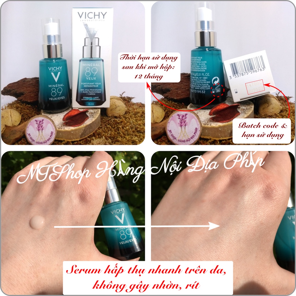 Dưỡng Chất VICHY Giảm Quầng Thâm Bọng Mắt Nội địa PHÁP Mineral 89 Eyes: Dưỡng Ẩm & Làm Mờ Nếp Nhăn Quanh Mắt