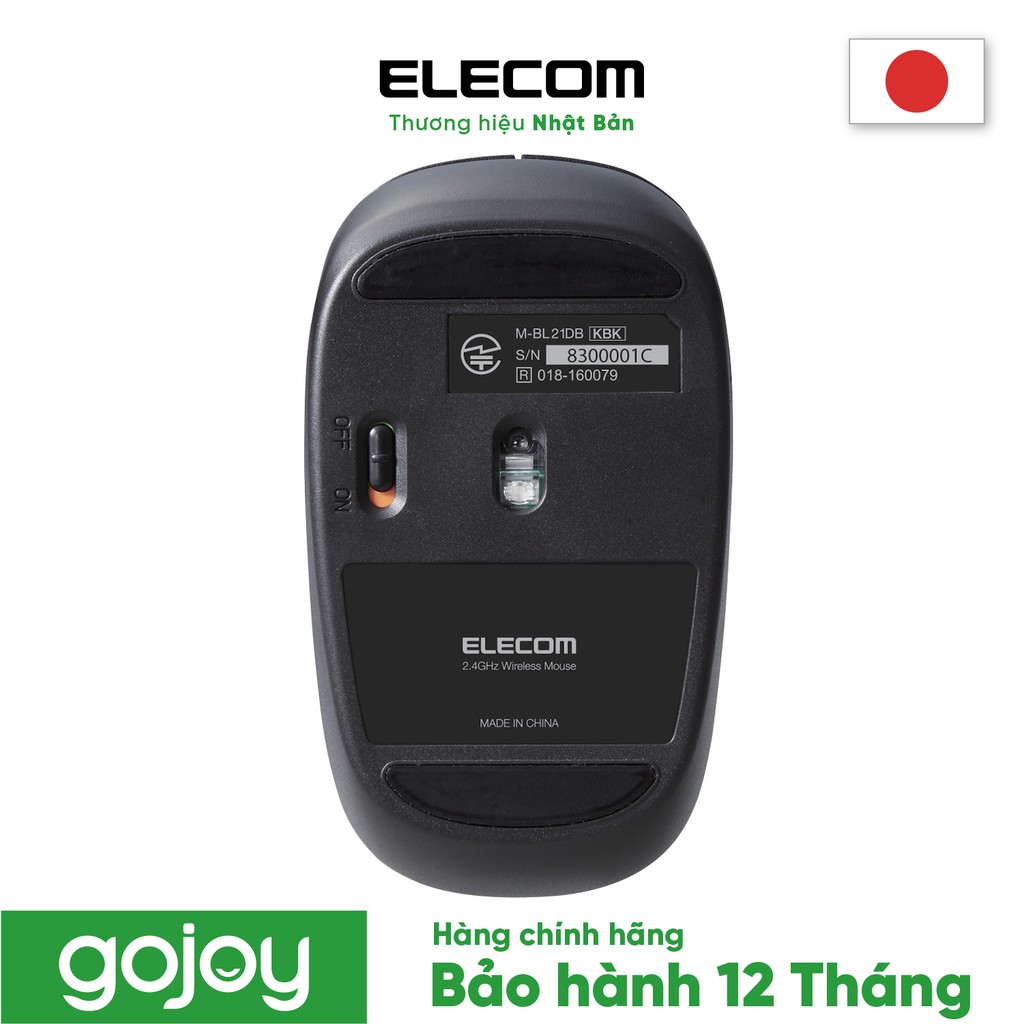 Chuột không dây yên tĩnh ELECOM M-BL21DB BlueLed độ nhạy 2000DPI - Bảo hành chính hãng 12 tháng