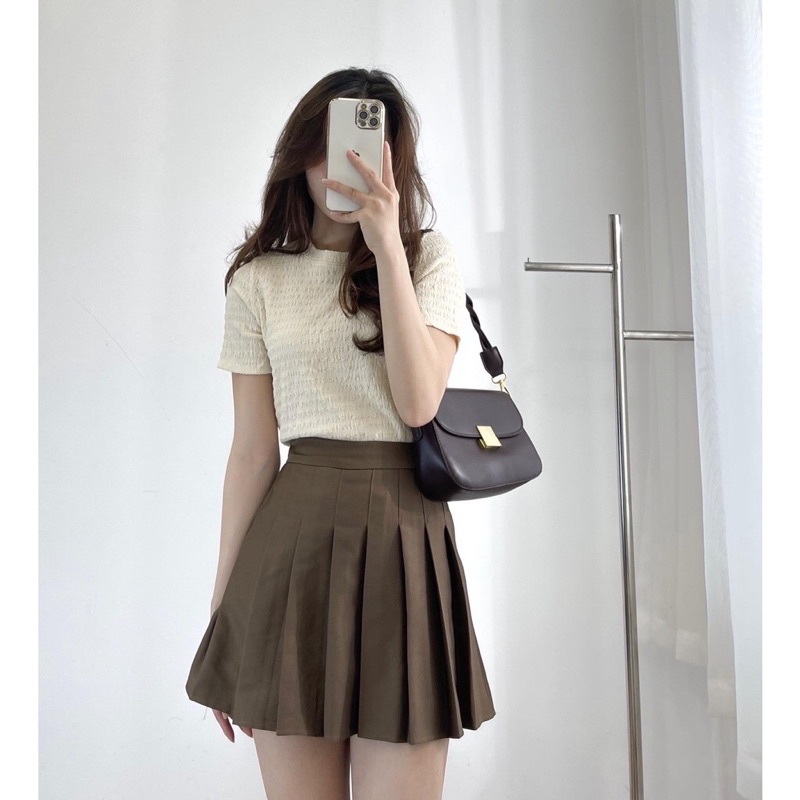 Áo thun xốp cổ tròn dáng vừa, áo thun basic dễ phối đồ, phù hợp nhiều lứa tuổi