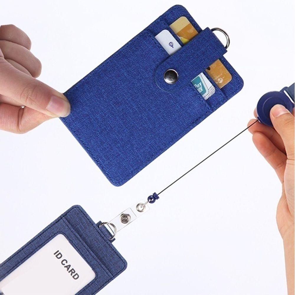 Vỏ Da Đựng Thẻ ID Kèm Dây Đeo Có Thể Thu Gọn Thời Trang Doanh Nhân Ốp