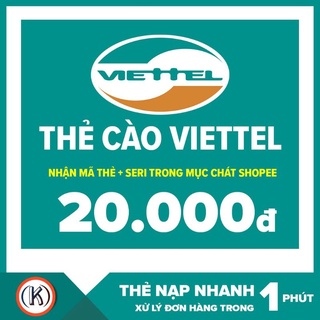 (Có Shopee Video) Thẻ cào Viettel 20k - Shop gửi mã thẻ khách tự nạp tiền