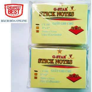 Giấy nhớ, giấy ghi chú, giấy Note vàng 3x2, 3x3