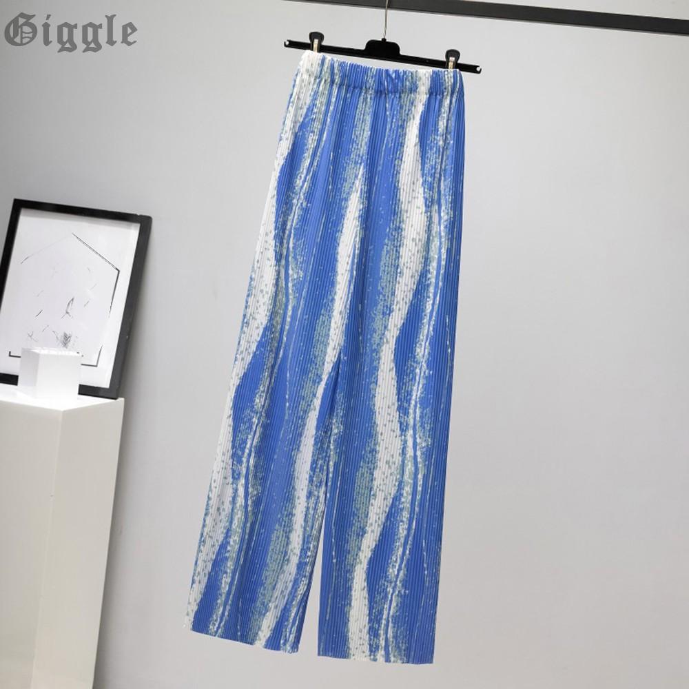 Quần Dai Nữ ống Rộng Xếp Ly Thời Trang Mua He Tại Nước Ngoai