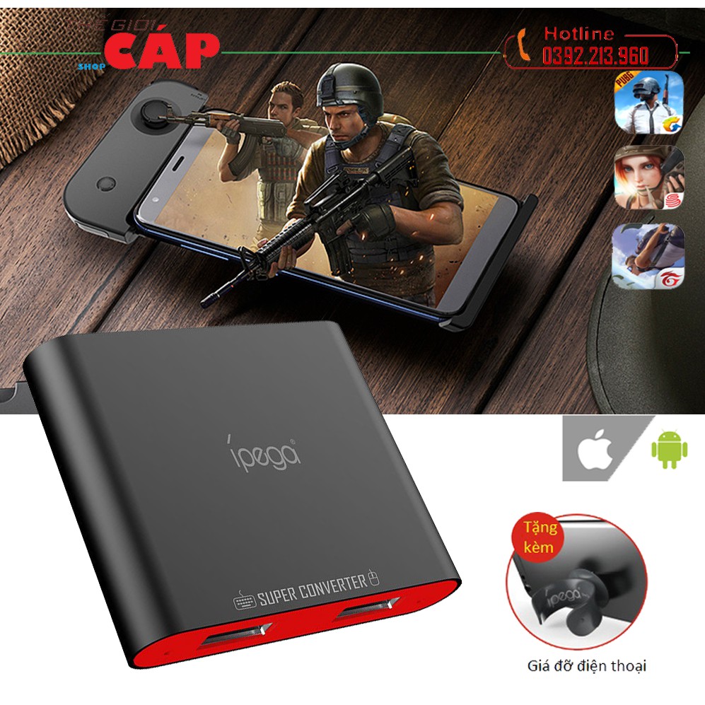 Thiết Bị Bluetooth Không Dây Kết Nối Chuột &amp; Bàn Phím Hỗ Trợ Chơi Game Mobile IPEGA PG-9116