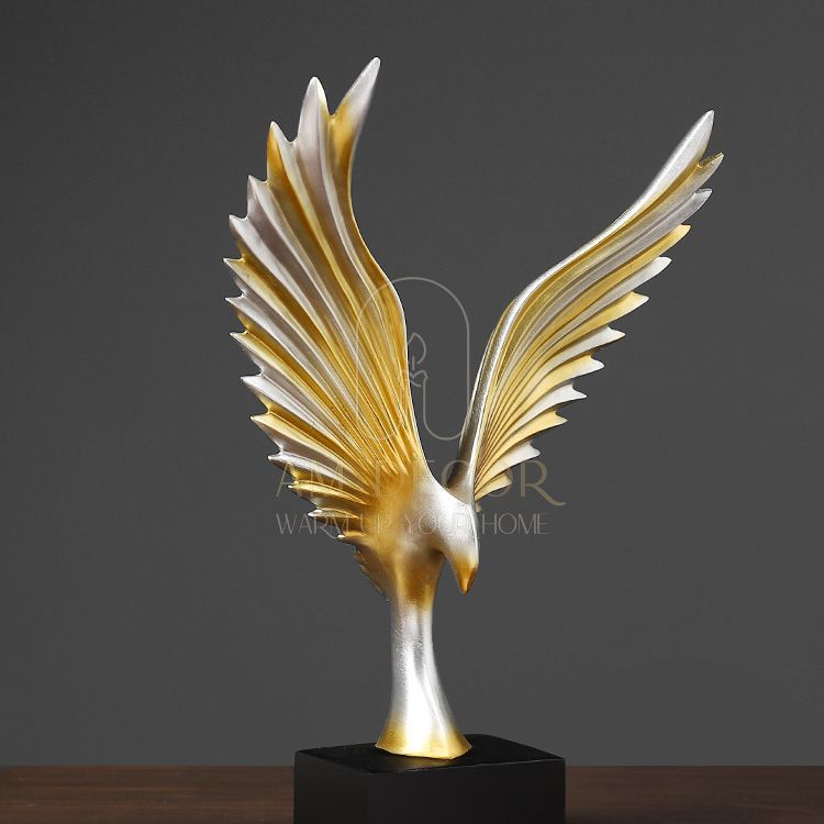 Tượng Đôi cánh chim sáng tạo châu Âu decor trang trí phòng khách, quà tặng tân gia, khai trương sang trọng - AM Decor