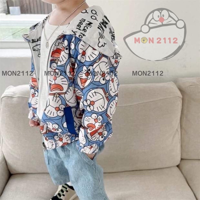 Áo khoác kaki 2 mặt trẻ em Doraemon Doremon size 7-&gt;23kg