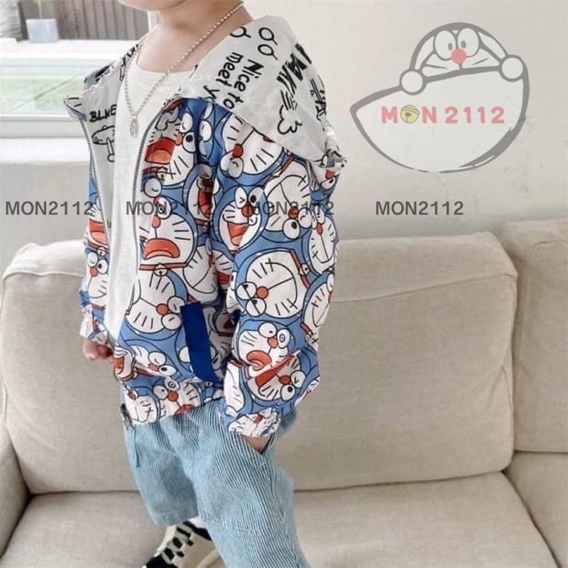Áo khoác kaki 2 mặt trẻ em Doraemon Doremon size 7->23kg
