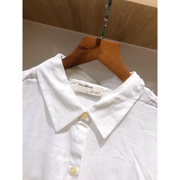 A1018 - Áo SM trắng Pull Bear
