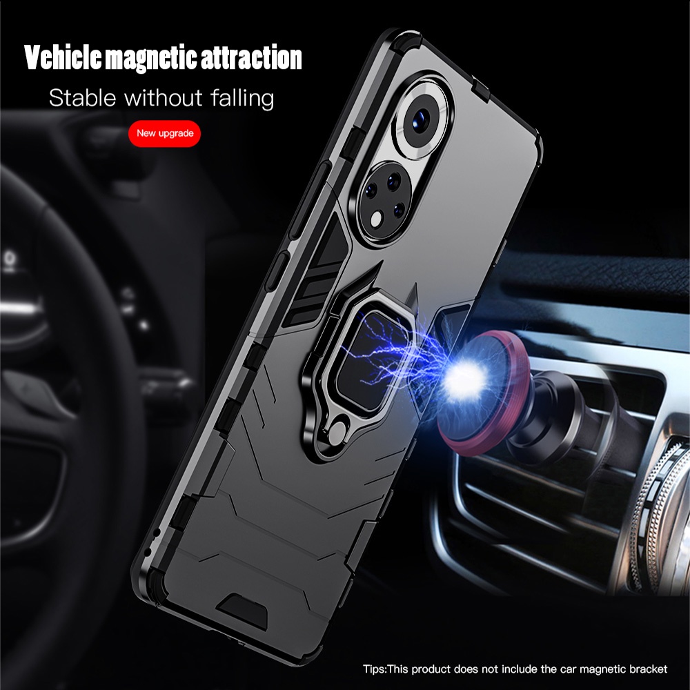 Ốp Điện Thoại PC Cứng + TPU Silicon Kiểu Giáp Kèm Giá Đỡ Nhẫn Bằng Kim Loại Cho Huawei Nova 10 9 8 7 Pro 5G 9SE 8SE 7SE