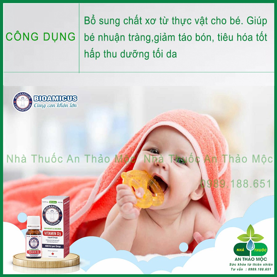 Bioamicus Vitamin D3 Bổ Sung Giúp Hấp Thụ Canxi Cho Trẻ Từ Sơ Sinh