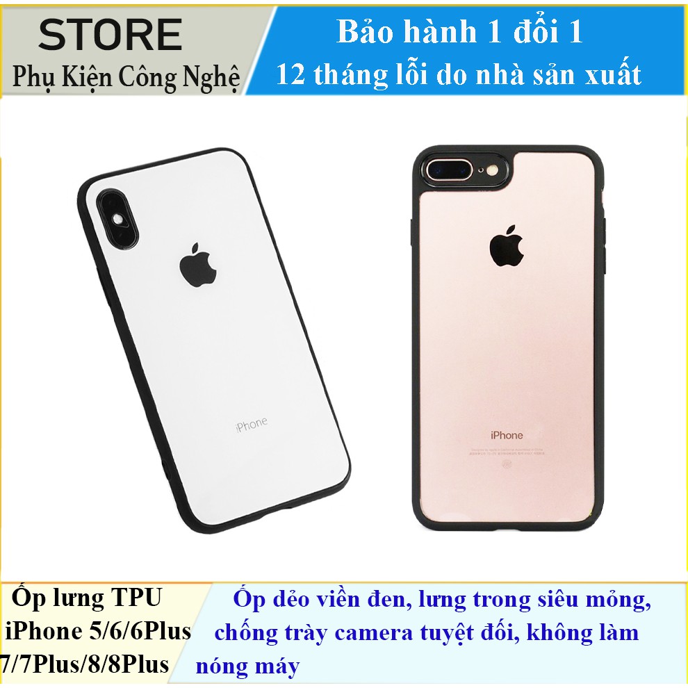 Ốp lưng TPU viền silicon camera cách tân cho IPHONE 5/6/6Plus/7/7Plus/8/8Plus