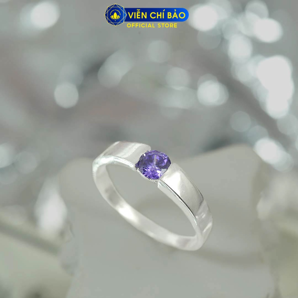 Nhẫn bạc nữ Candy tím chất liệu bạc 925 thời trang phụ kiện trang sức Viễn Chí Bảo N700099