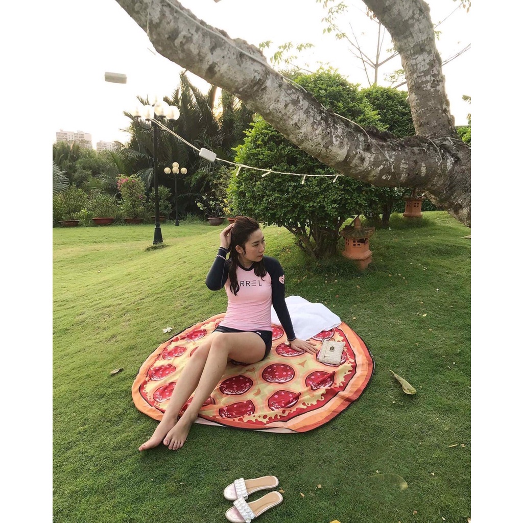 Bikini, Bộ Đồ bơi nữ áo tắm hai mảnh dài tay chống nắng hồng barrel cá tính quần đùi cạp cao che bụng kín đáo