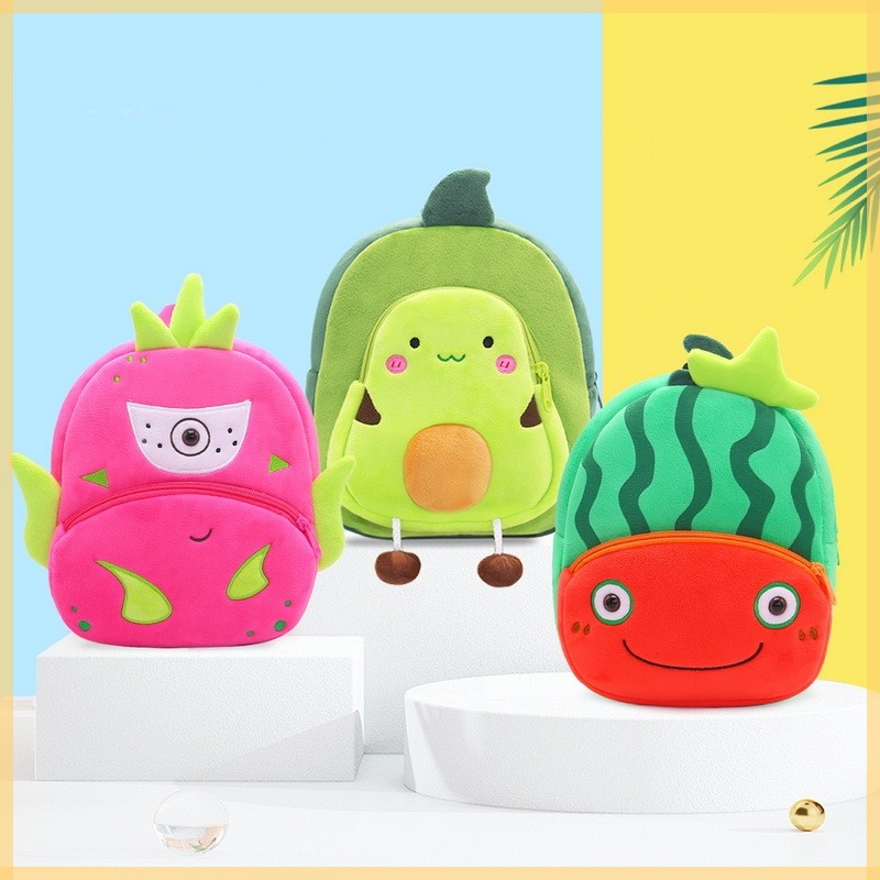 Balo Hình Trái Cây Hoạt Hình Bằng Nhung Dễ Thương Xinh Xắn