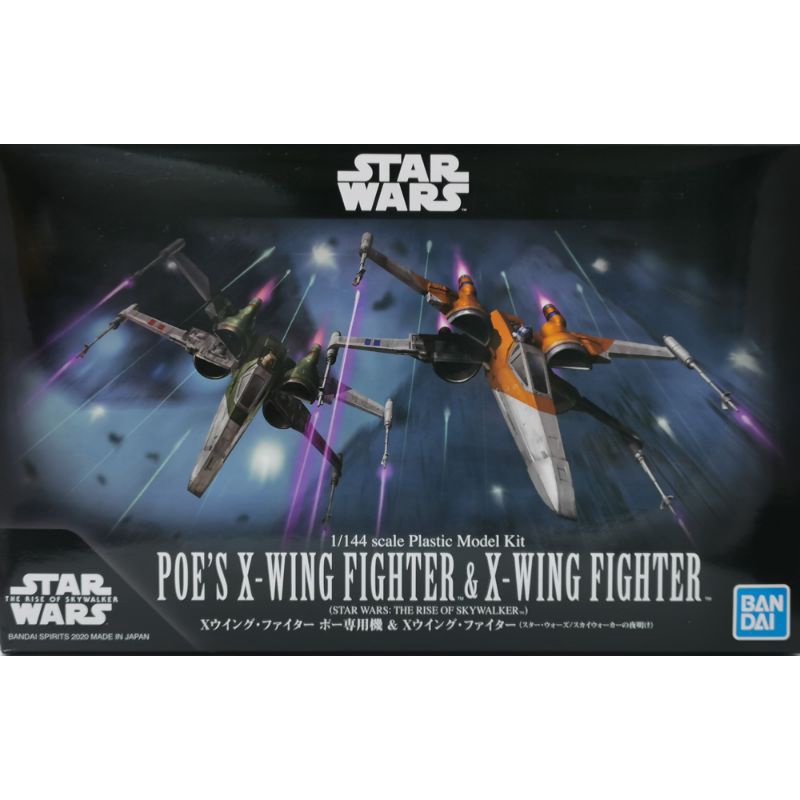 MÔ HÌNH LẮP RÁP 1/144 poe's x-wing fighter &amp; x-wing fighter