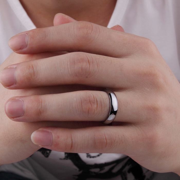 Nhẫn Cặp Bằng Thép Titan Phong Cách Hàn Quốc Đơn Giản 19A1369