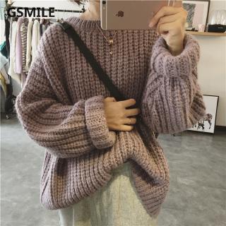 Áo len dệt tay dài dáng rộng dễ thương phong cách Hàn Quốc