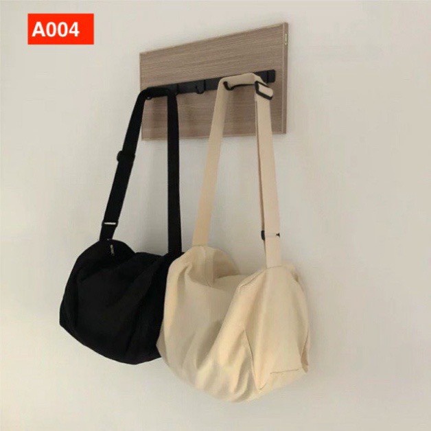 TÚI TOTE ĐEO CHÉO TRỐNG SIU TO CÓ KHÓA KÉO & TÚI CON VẢI CANVAS MỀM PHONG CÁCH ULZZANG ĐỂ ĐƯỢC SÁCH ĐỒ THOẢI MÁI