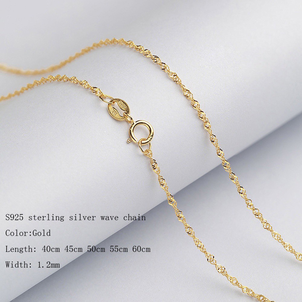 Dây chuyền sợi mảnh bằng bạc 925 mạ vàng 18k nhiều phong cách tùy chọn