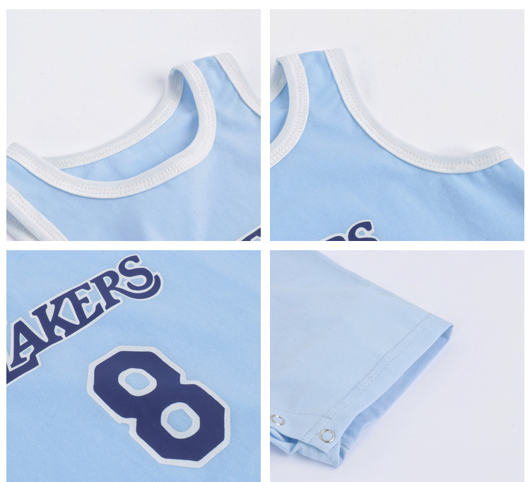 Newborn Baby Lakers Kobe Sleeveless Romper Summer NBA Children's Jersey