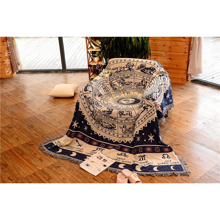 Thảm trang trí, decor nhà cửa làm thảm trải sofa, thảm trải sàn, thảm treo tường họa tiết cung hoàng đạo