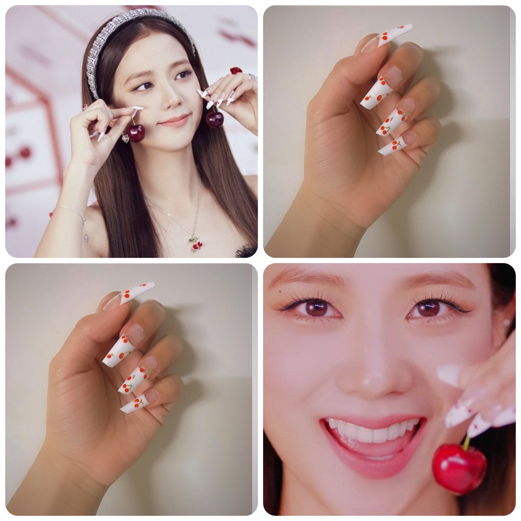 (Ảnh thật) Set Naibox Jisoo BlackPink Ice Cream MV Móng úp giả Nail kpop