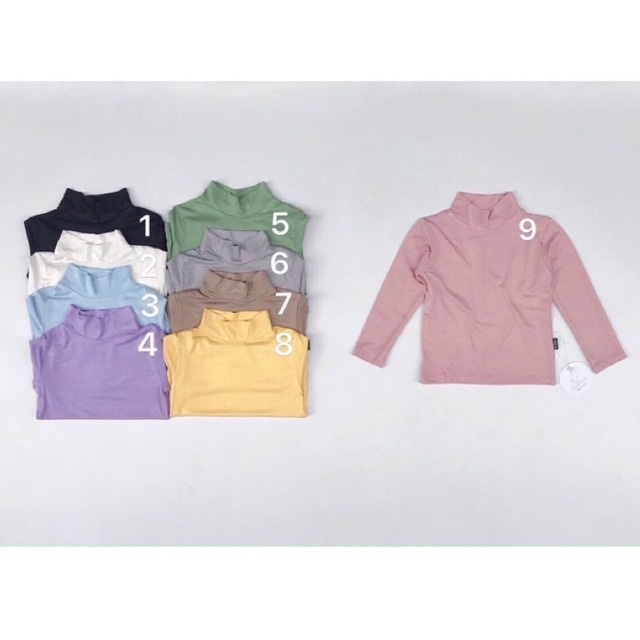 Áo Bún Giữ Nhiệt Cho Bé, Áo Cotton Thun Lạnh Cổ Cao Bé Trai Bé Gái (QATE17)